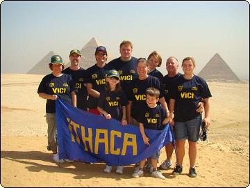 Club Team Members in front of the Pyramids