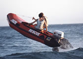 Inflatable Rescue Boat navigating wave