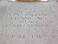 Plaque for unknown soldier