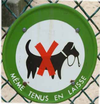 not allowed even if on a lead