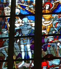 Joan in battle with Michael the Archangel