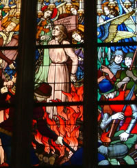 Joan Burns at the stake