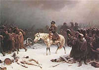 Napoleon retreats from Moscow