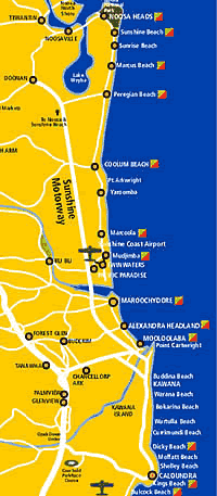 Map of Sunshine Coast