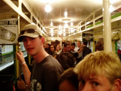 Crowded metro train