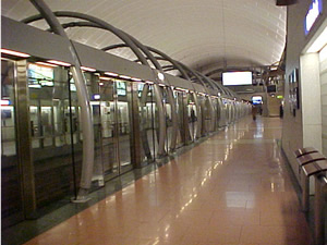 Pltform and train arriving