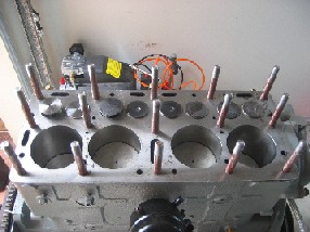 Picture during rebuild, head almost ready to be put back on