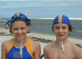 Two happy junior lifeguards